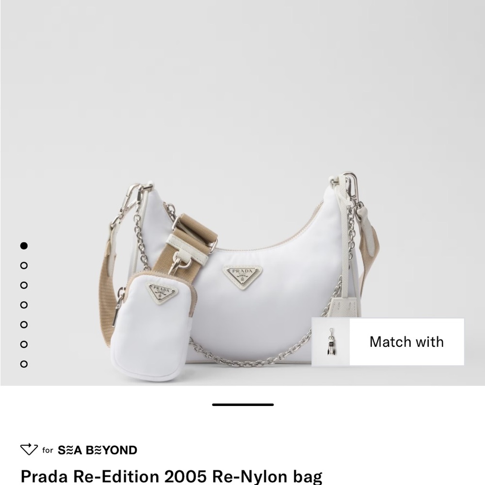 Prada White Re-Edition 2005 Re-Nylon Bag
